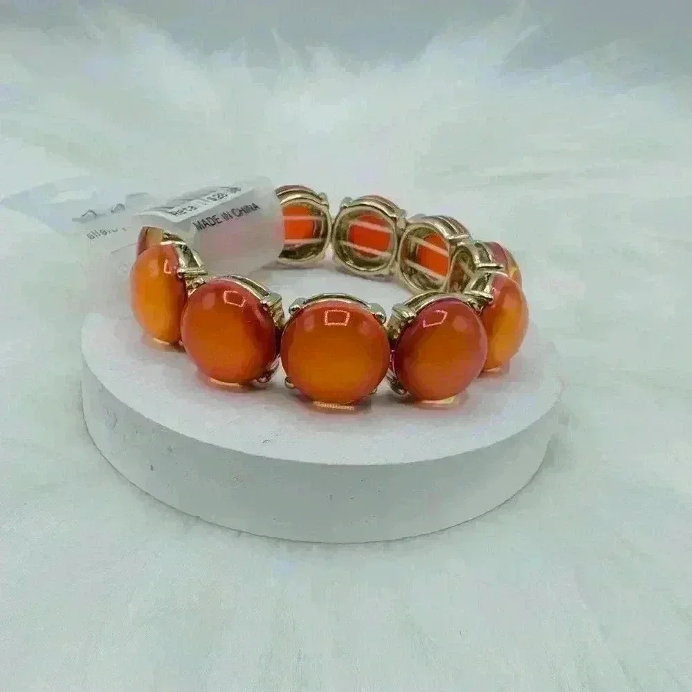 Sparkly Orange Fashion Bracelet